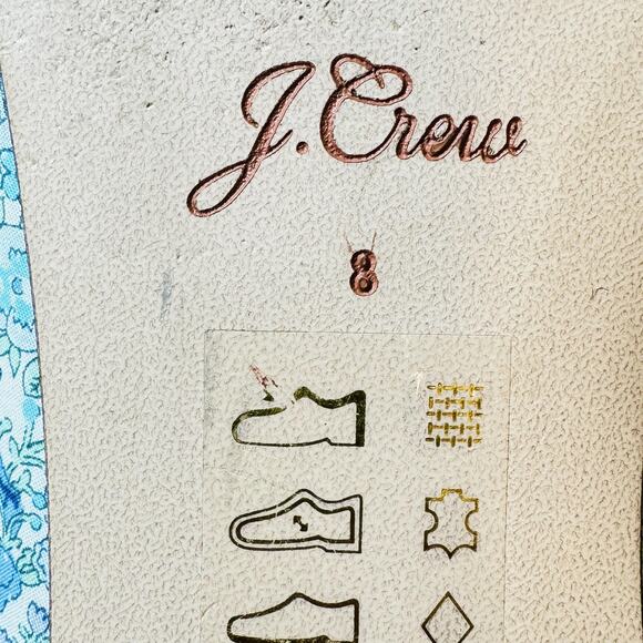 J Crew Shoes Women 8 Blue Green Floral Ruffle Trim Mule Flat Pointed Toe Slip On - Picture 11 of 12